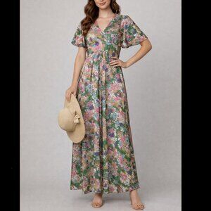 Vintage 70s Floral Maxi Dress
